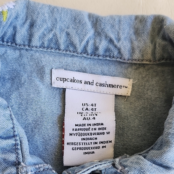 cupcakes & cashmere Light Blue Jean Jacket with Floral Accents - Picture 2 of 6